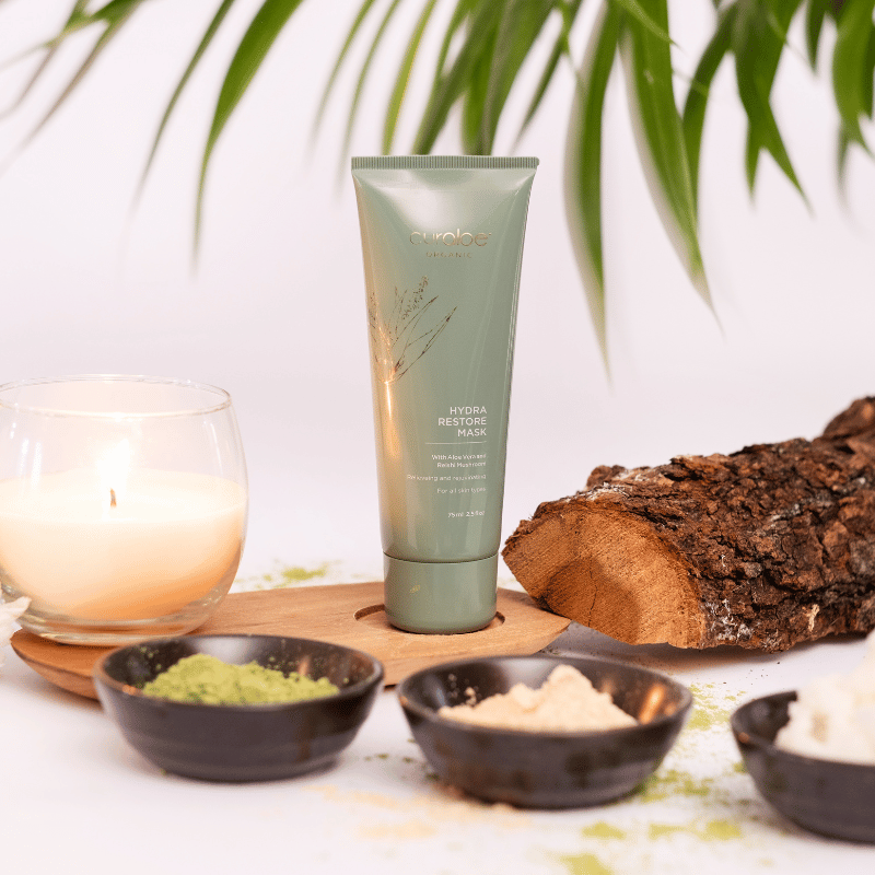 Cocoa Butter and Argan Oil in Curaloe Hydra Restore Mask for Soft Skin